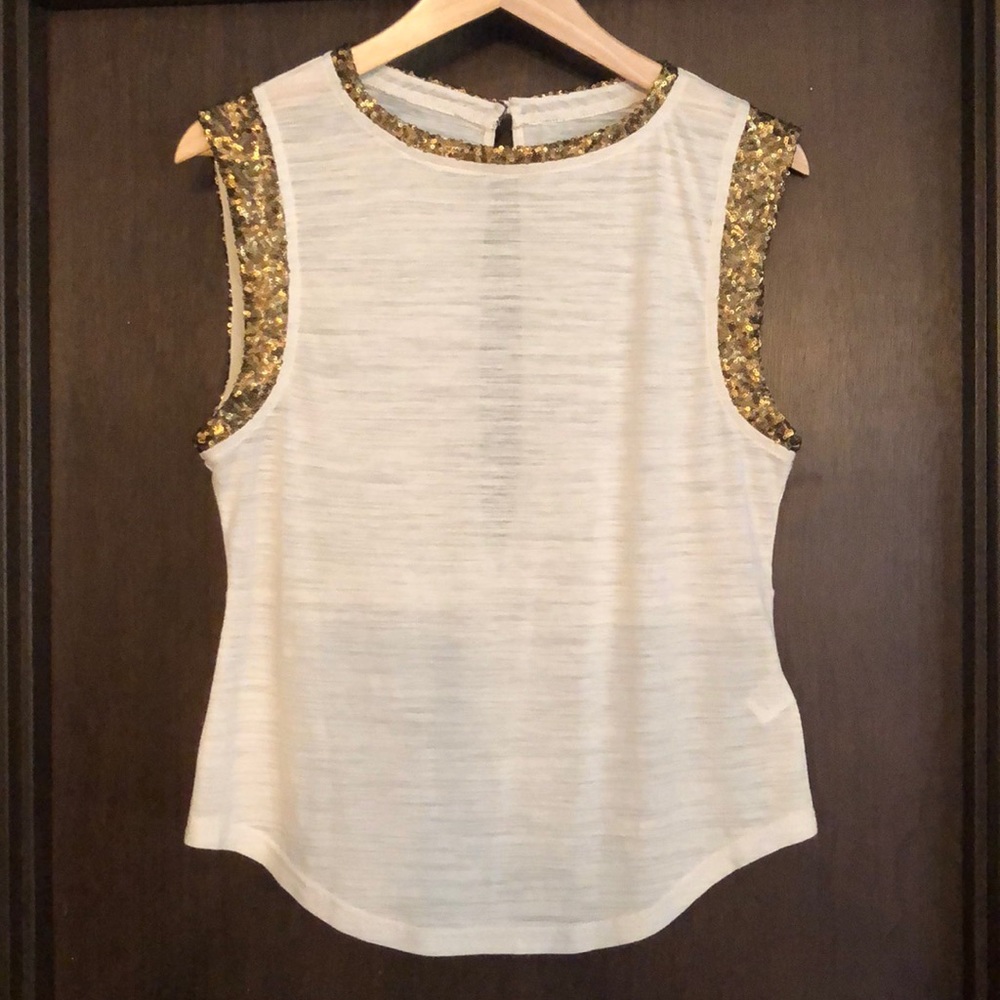 Hi-Line from Madewell Gold Sequin Slub Tank M